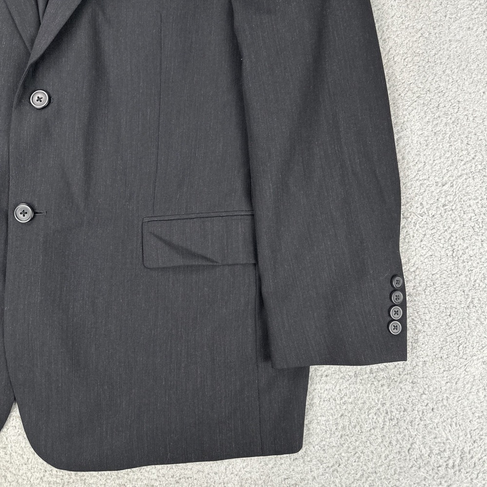 Pronto Uomo Wool Blazer Men 44R Black 2 Button Ventless Lined Jacket - Picture 14 of 16